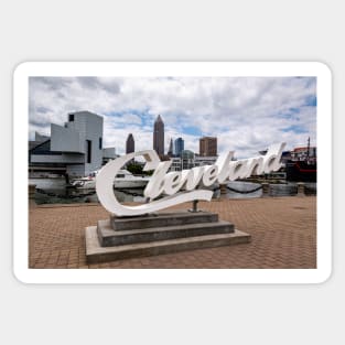 Cleveland Script Sign Sticker